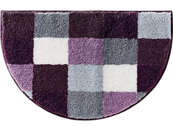 Erwin Müller Duschvorlage Kreta aubergine Größe 50x80 cm, Duschmatte, Duschvorleger rutschhemmend - kuscheliger Hochflor, für Fußbodenheizung geeignet