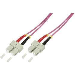 LogiLink FP4SC02 Glasfaser LWL Anschlusskabel 2.00 m Violett [1x SC-Stecker - 1x SC-Stecker] 50/125 µ Multimode OM4