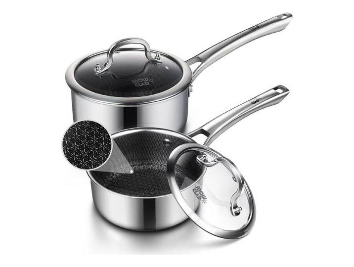 LuxusKollektion Topf-Set Edelstahl Kochtopf-Set 16+18cm Antihaft Induktion