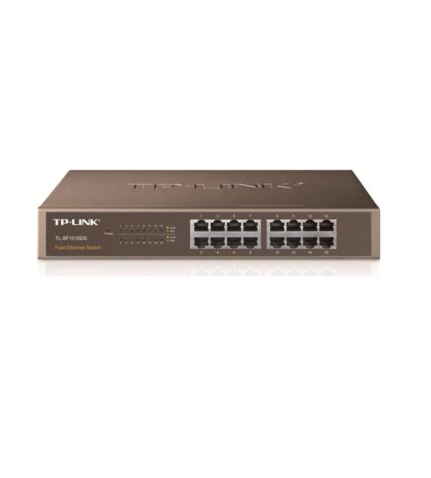 TP-LINK Fast Ethernet Switch 16port. 16-Port RJ-45 Plug and Play MDI Port-Erkennung (TL-SF1016DS)