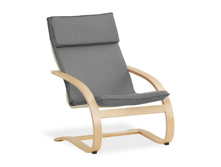Homestyle4u Relaxsessel Schwingsessel Schaukelsessel Wohnzimmer Grau Schaukelstuhl Kopfstütze (1 Stuhl, 1-St., Stuhl mit Bezug), Bezug abnehmbar