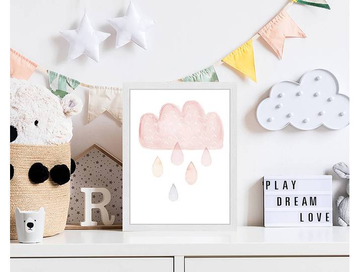 Tableau déco Sweet Rain 33 x 43cm Multicolore