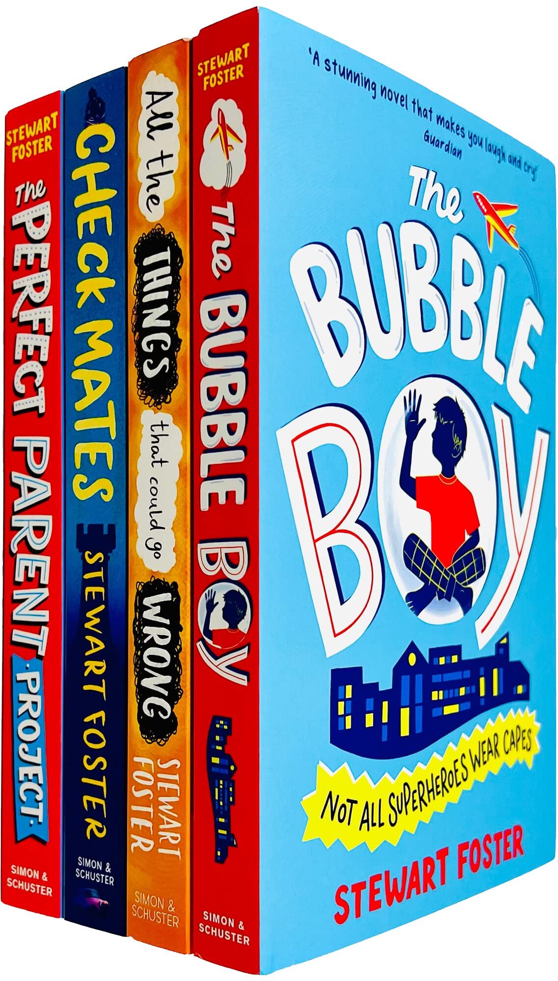 Simon & Schuster Children's UK Stewart Foster 4 Books Collection Set - Check Mates, The Bubble Boy, The Perfect Parent Project, All The Things That Could Go Wrong - Paperback