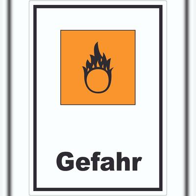 HB-Druck Aufkleber Gefahrensymbol Brandfördernd Gefahr Brand A5 (148x210mm)