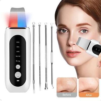 Uplift Picks Ultrasonic Skin Scrubber LED Blackhead Remover And EMS Face Lifting Device machine With Needle