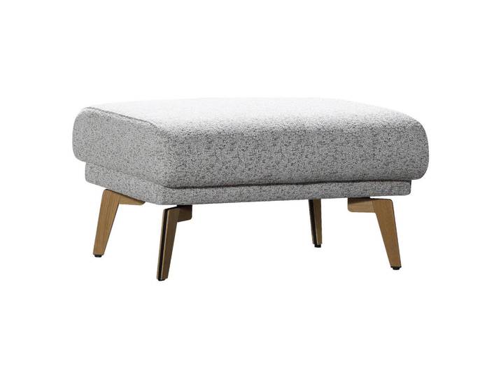 Valnatura Hocker, Creme, Hellgrau, Holz, Metall, Eiche, 82x45x61 cm, Stoffauswahl, Wohnzimmer, Hocker, Sitzhocker