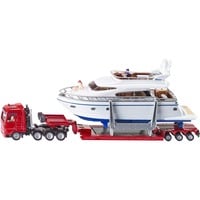 1849 SUPER Schwertransport mit Yacht, Modellfahrzeug rot/weiß