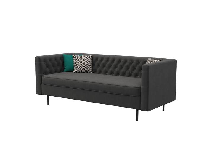 Sofa Samt CEDRIC 3-Sitzer anthrazit