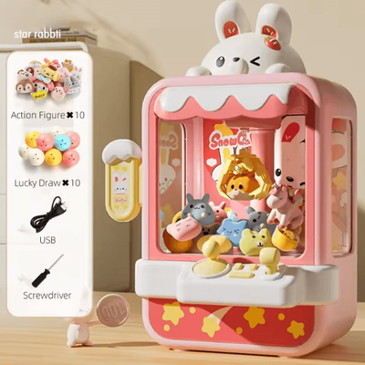 Uplift Curations Electronic Dinosaur Claw Machine Game Mini Adjustable Catch Doll Arcade Toy For Kids rabbit Claw