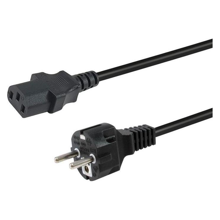 equip Netzkabel Anschl. C18 -> Schukon. 180°gew. sw (3 m) (112111)