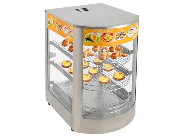 KiwiHood Kommerzieller Speisewärmer 3 Etagen Warmhaltebox Warmhalteschrank Buffet Restaurant Elektrisch Beheizter Schrank Lebensmittelvitrine für Pizza Brezel Gebäck Patty Brot