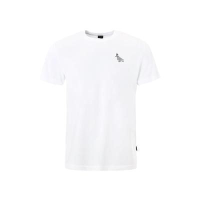 T-Shirt KLEINIGKEIT "Kleinigkeit Bois Straightcut Shirt Moin Taube", Herren, Gr. S, weiß, 100% Baumwolle, unifarben, normal, Rundhals, Shirts T-Shirt