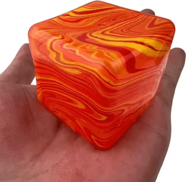 Inspire Curations Soft Gel Slow Rebound Sensory Stress Relief Cube 3.5cm Orange No Box