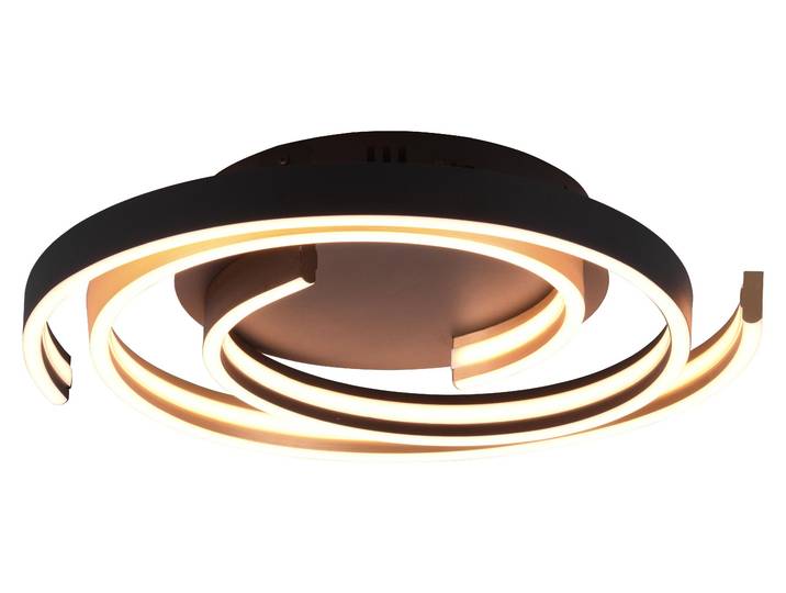 Plafonnier à LED - jaune doré - noir mat - métal - Ø 50 cm - intensité lumineuse variable