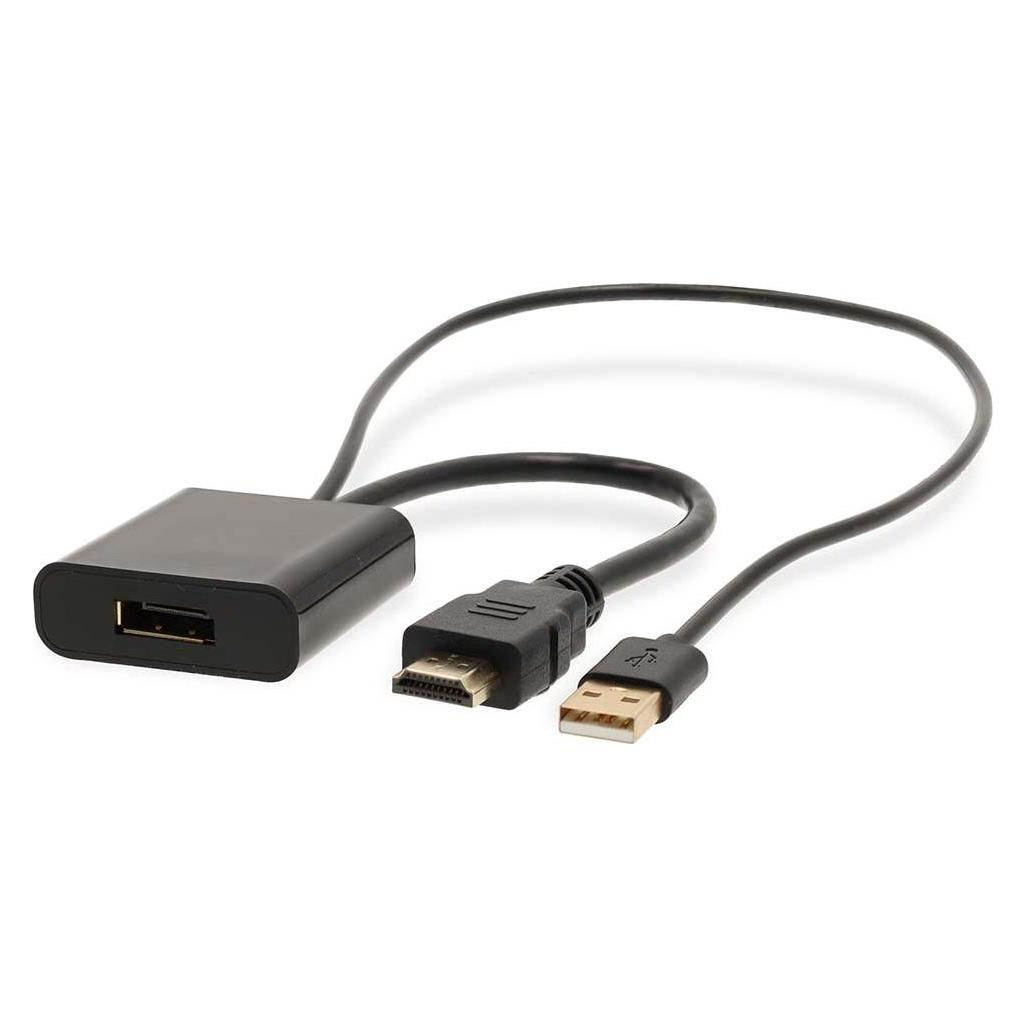 Nedis HDMI -Adapter | HDMI Stecker | DisplayPort Stecker / USB-A Stecker | Vergoldet | Gerade | PV (HDMI, DisplayPort) (CCGB34300BK02)