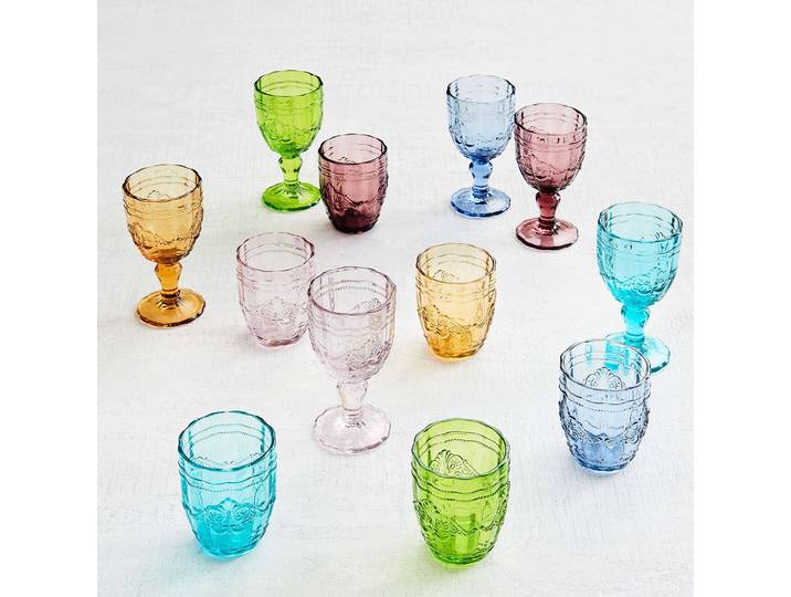 Trinkglas VICTORIAN 6er-Set Ø 8cm Pink/Hellrosa