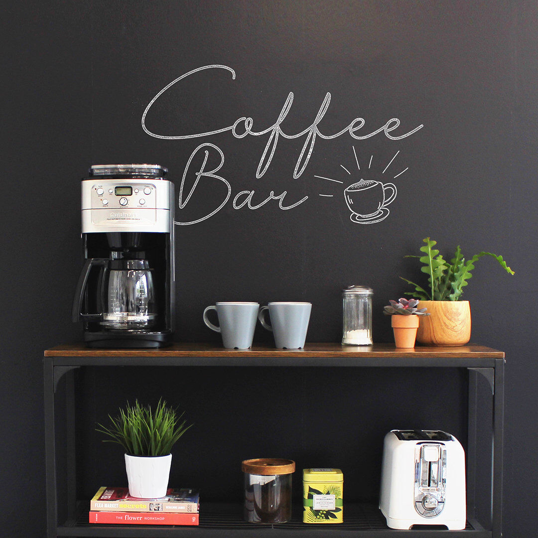 East Urban Home Chalkboard Peel and Stick Wallpaper Black Black 500cm L