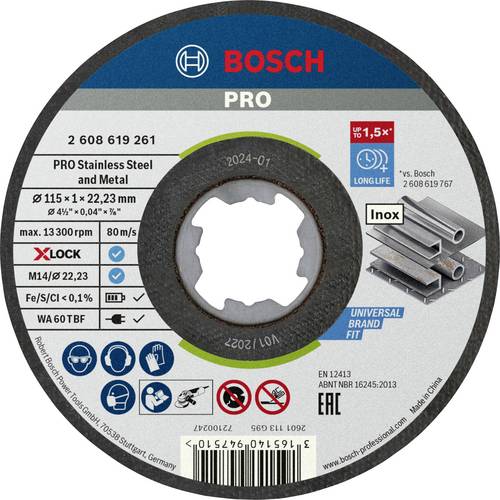 Bosch Accessories 2608619266 Trennscheiben-Set 115mm 10 St. Metall, Edelstahl
