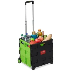 relaxdays Einkaufstrolley klappbar grün