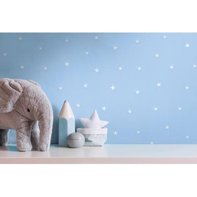Vliestapete LIVING WALLS "Kids Studio Sterne – Kinderzimmer Vliestapete mit Leuchteffekt", blau, B:0,53m H:0m L:10,05m, Vinyl, Vlies, Tapeten, Sterne mit Leuchteffekt im Dunkeln auf glatter Vliesoberfläche