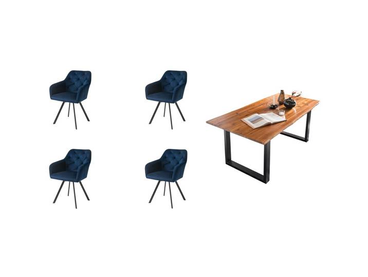 Essgruppe Eats cognac Akazie/Samt B 160 T 85 cm 4
