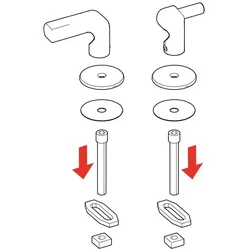 LAUFEN Scharnier Komplett-Set, für Urinaldeckel VAL, H8952880000001 H8952880000001