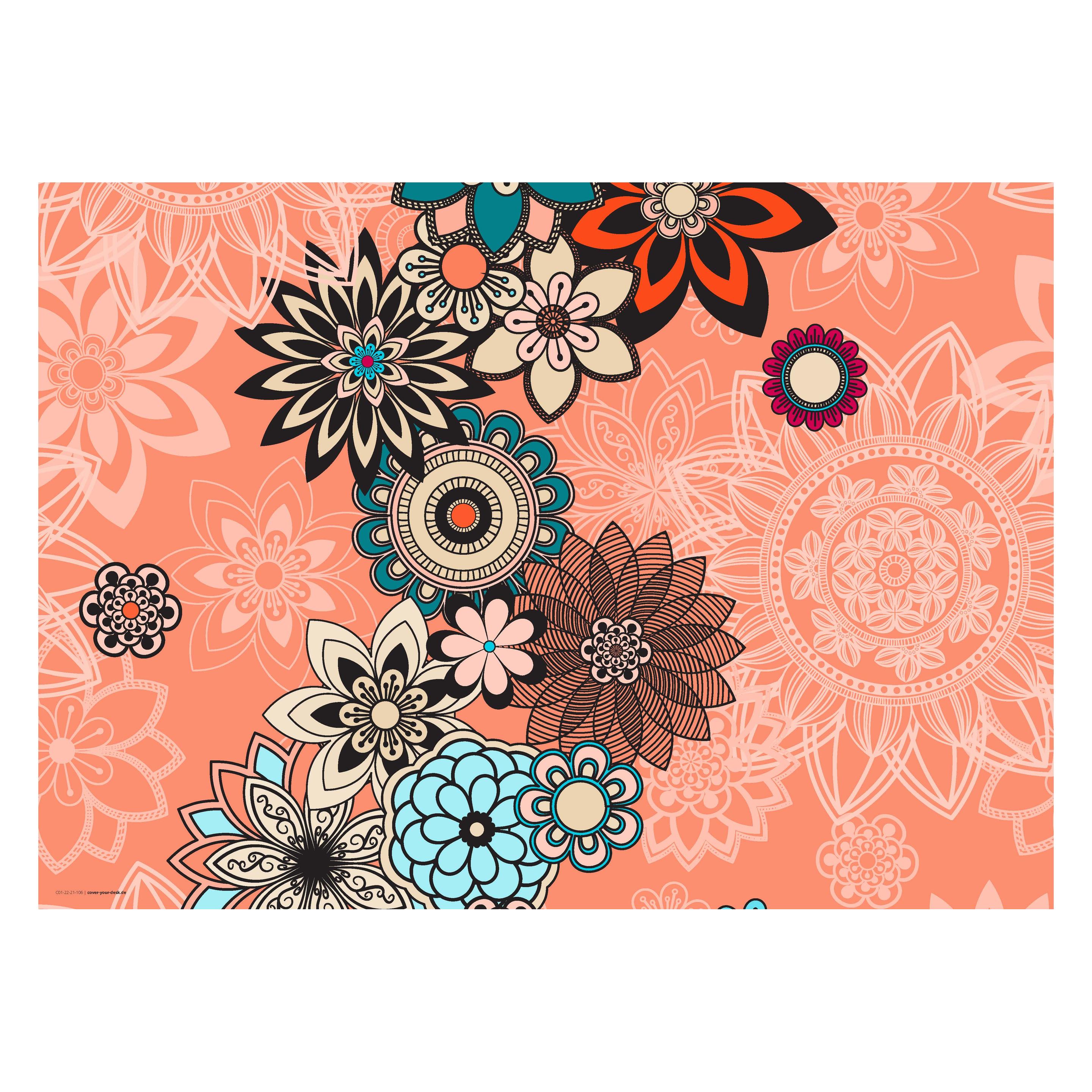 CoverYourDesk Schreibtischunterlage Mandala mit Blüten (21557303)