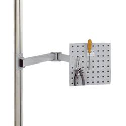 Manuflex ZB8232.9006 Werkzeugträgerplatte für CANTOLAB und ALU, BxH 305 x 305 mm, mit Doppelgelenk-Schwenkausleger