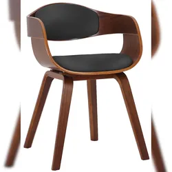 PROREGAL Besucherstuhl BANGKOK HxBxT 73x49x46cm Kunstleder Walnuss/Schwarz Konferenzstuhl