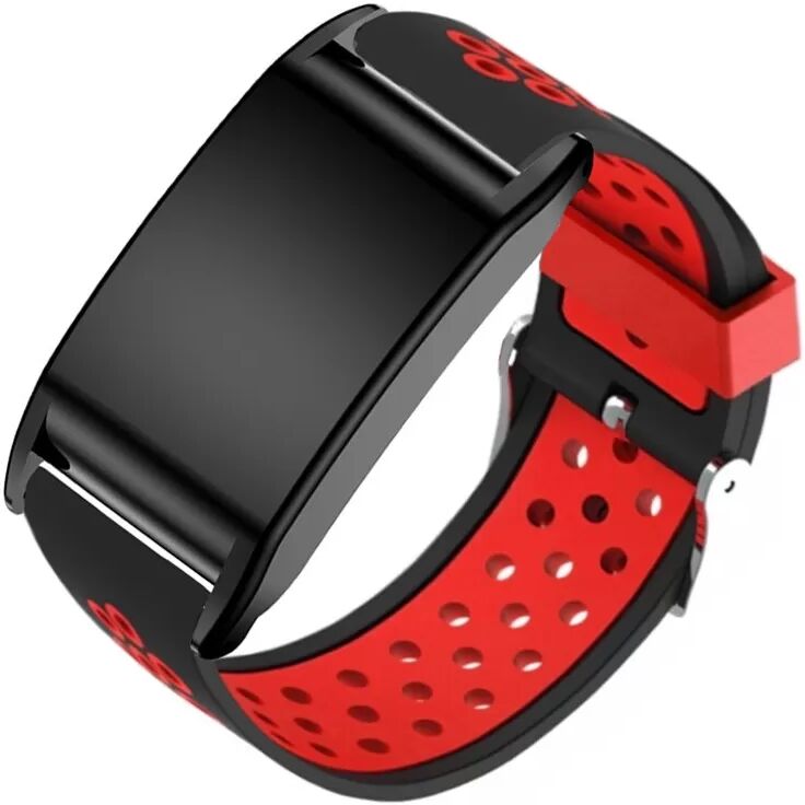 INF Silikonarmband Schwarz-Rot mit atmungsaktiven Löchern, kompatibel mit WHOOP 5.0/4.0