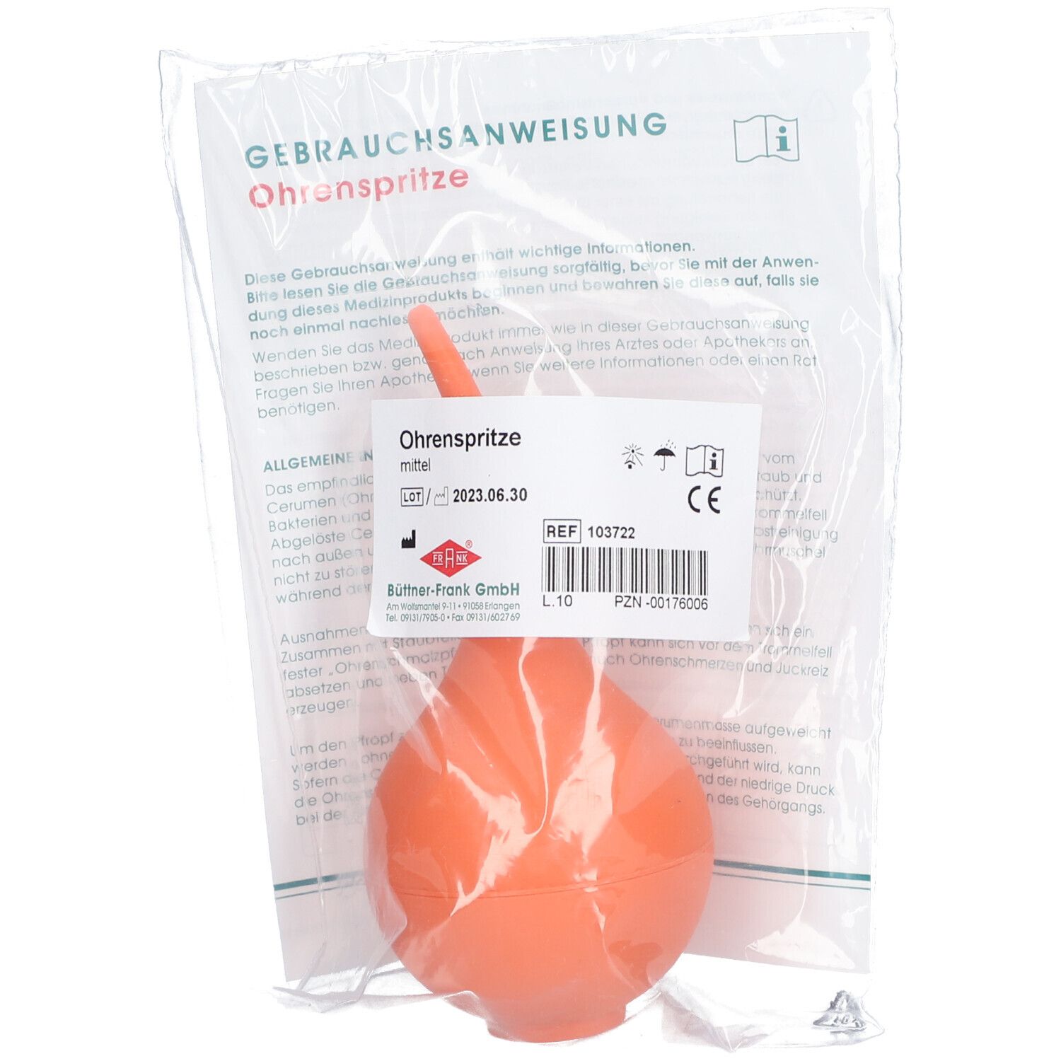 Ohrenspritze 60 g Gummi mittel 1 St Spritzen