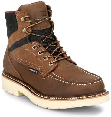 "Justin Boots Hardwire 6"" Moc Soft Toe - Mens 10 Brown Boot D"