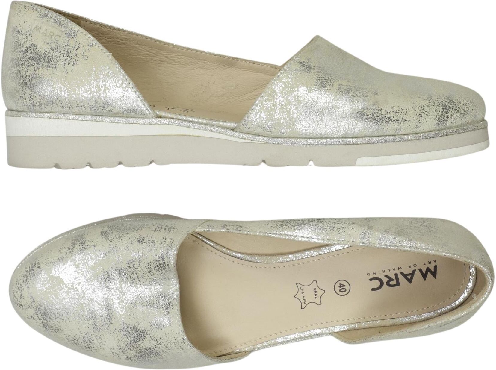 Marc Shoes Damen Ballerina, Silber, Gr. EU 40, Leder - Second Hand