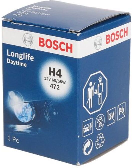 Glühlampe Halogen BOSCH H4 Longlife Daytime 12V, 60/55W, 1 Stück