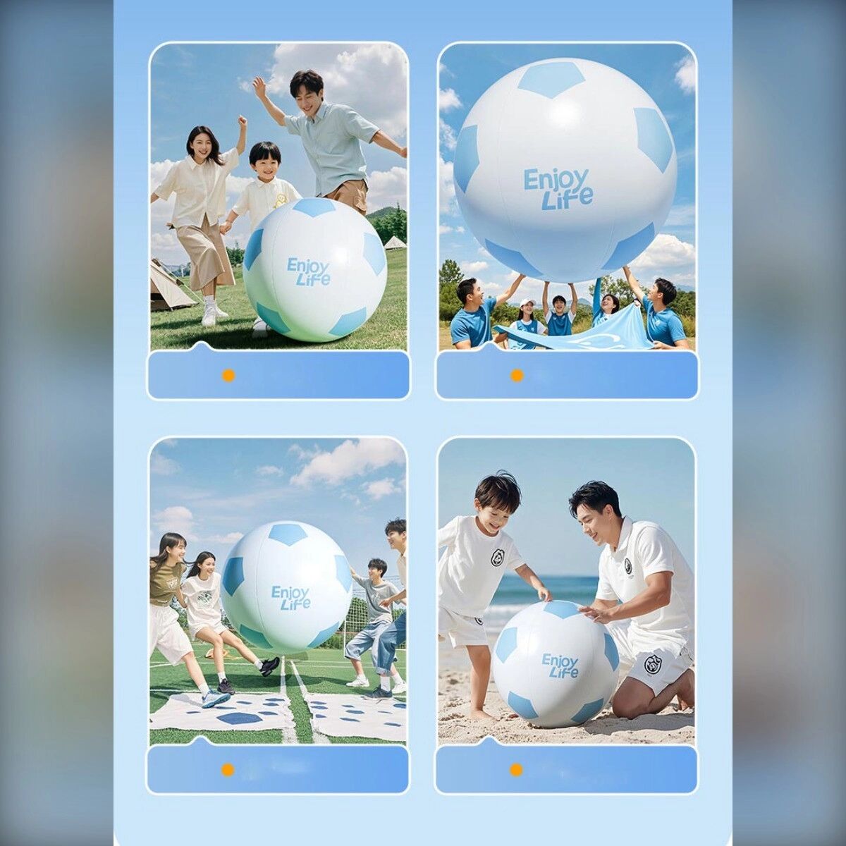 INF Riesiger aufblasbarer Fußball 60CM – Extra-dicke 3mm PVC Wand, aufplatzsicher, versiegeltes Doppelventil, Outdoor-Spielball