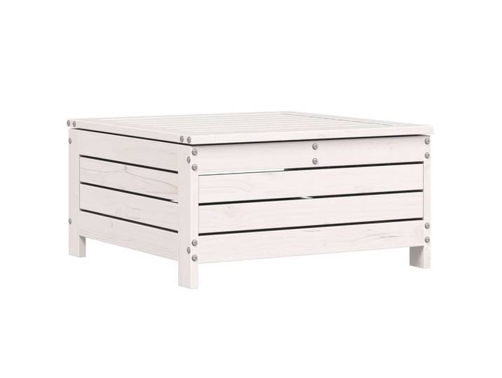 vidaXL Sofaelement Gartenhocker Weiß 62x63,5x32 cm Massivholz Kiefer (1 St)