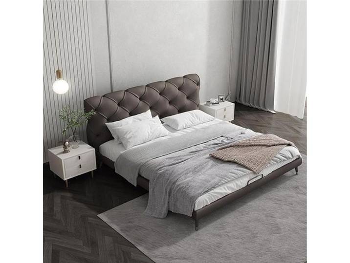 Xlmoebel Bett Luxuriöses Chesterfield-Bett aus hochwertigem Textilgewebe (Bett, Bett), Hergestellt in Europa