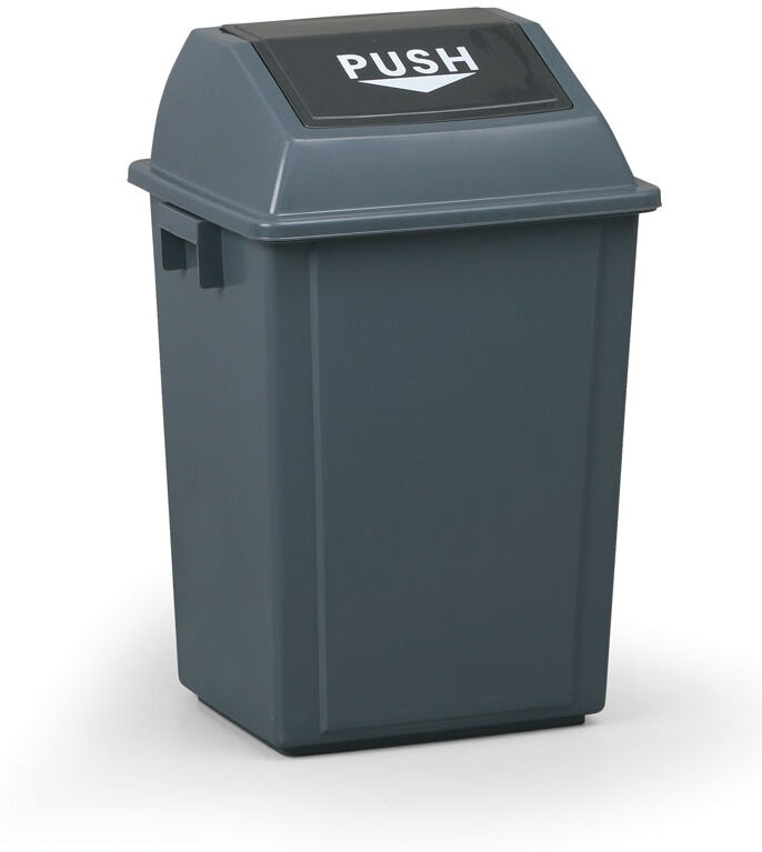 B2B Partner Büro mülleimer plastik, 40 l, 400 x 320 x 610 mm, grau