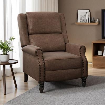 VIVIADORE "Faux Leather Push-Back Recliner Chair, 30"" Wide Vintage Living Room Armchair with Comfortable Back & Lumbar Support"
