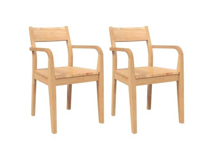 POUFGDR Essstühle, 2 Stück, Massivholz, Natur, Gummi Ergonomisches Design, bequeme Rückenlehne, dichtes Gummibaumholz, stoßfest, Esszimmer, Wohnzimmer