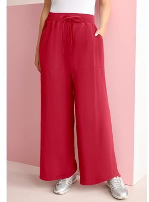 Plus Size Women's Comfort+ Fleece Flared Sweatpants by Roaman's in Vivid Red (Size 3X)