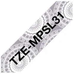 Brother TZE-MPSL31 Etiketten erstellendes Band schwarz auf silber