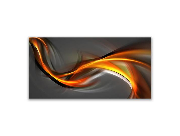 Tulup Leinwandbild 140x70 cm Dunkle Abstraktion, Orange, Grau, Schwarz, 140x4 cm, Bilder & Rahmen, Bilder, Leinwandbilder