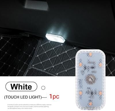 Of Wheels Deals Wireless LED Touch Light, USB Car Interior Lamp, Mini Ceiling And Door Lighting For Trunk And Storage Box white