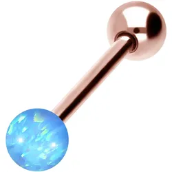 Chirurgenstahl Barbell SYNTHETISCHER OPAL + CHIRURGENSTAHL-KUGEL