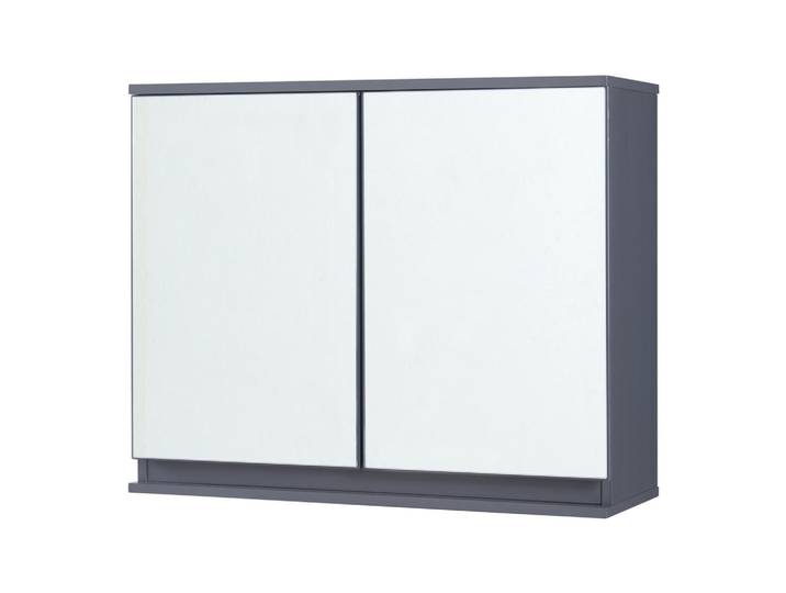 [en.casa] Spiegelschrank Overath, Grau, 1 Fächer, Rechteckig, 60x49.5x20 cm, Badezimmer, Badezimmerspiegel, Spiegelschränke