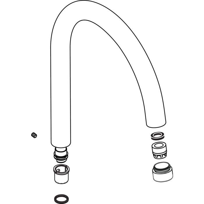 hansgrohe Ausl kpl Axor Uno 2 WTM 97688000 für Handwaschbecken chrom