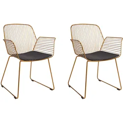 ESSZIMMERSTUHL 2er-Set Metall Gold Appleton