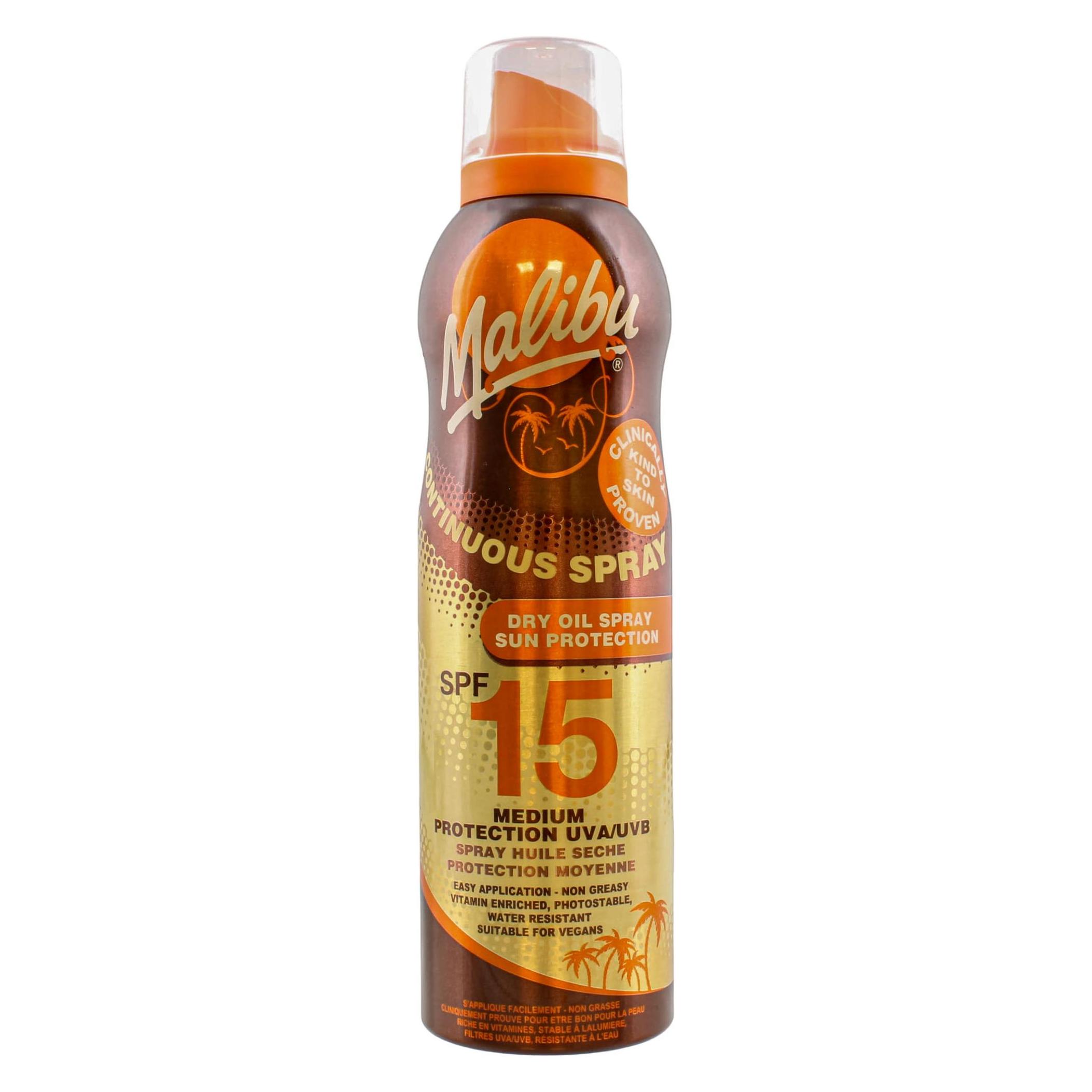 Malibu Continuous Spray Dry Oil (SPF 15, 175 ml) (5025135116919)