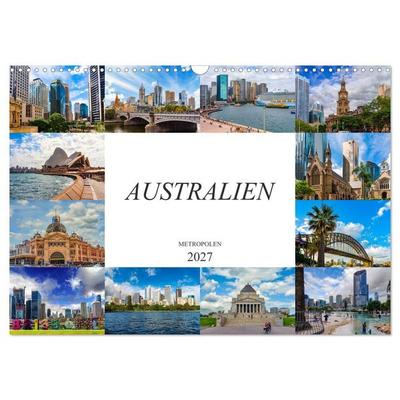 Australien Metropolen (Wandkalender 2027 DIN A3 quer), CALVENDO Monatskalender
